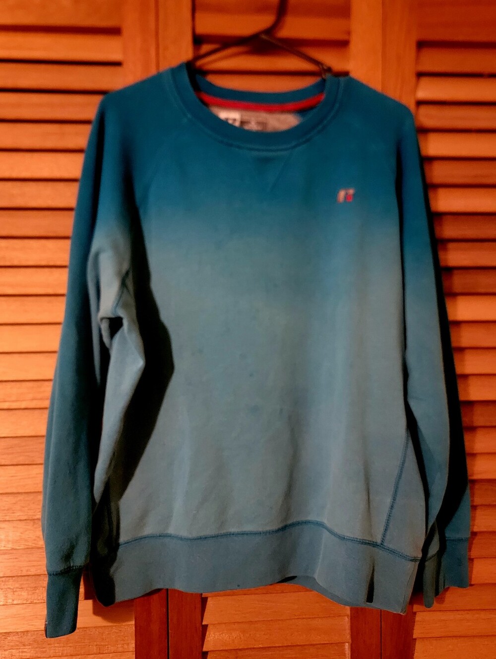 Russell Athletic Teal Blue Fade Crewneck Sweatshirt